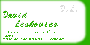 david leskovics business card